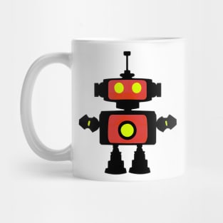 Retro Red Robot - The Adorable Mechanical Buddy Mug